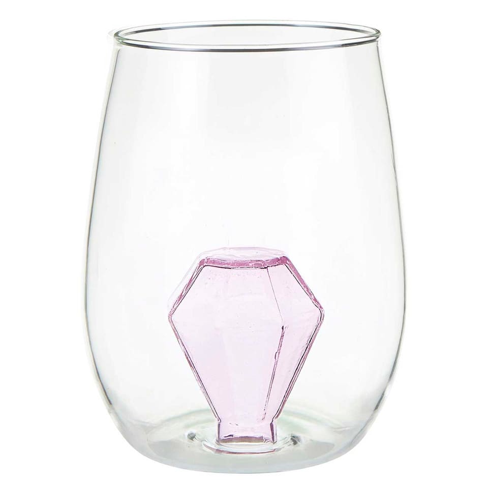 Pink Diamond Stemless Wine Glass | Slant Collections | Iris Gifts & Décor