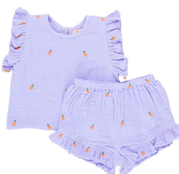 Roey 2-Piece Set - Lavender Oranges