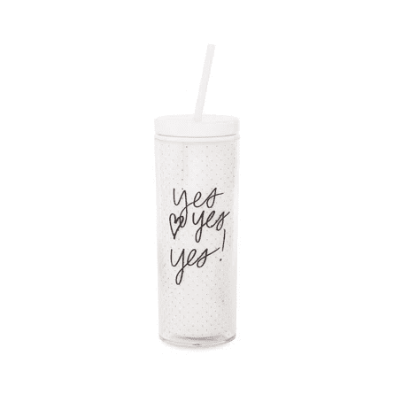 Acrylic Tumbler w/Straw, Yes Yes Yes | Kate Spade | Iris Gifts & Décor