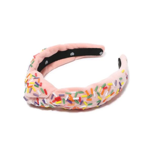 Beaded Birthday Cake Kids Knotted Headband - Strawberry
