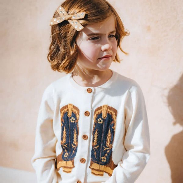 Girls Cowboy Boots Sweater - Cream - Image 2