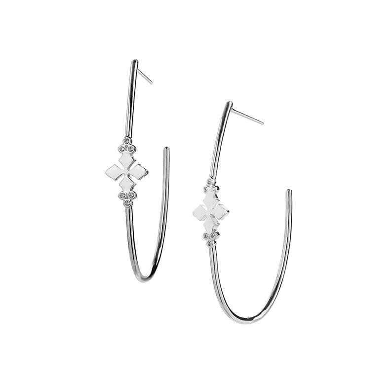 Believer Cross Hoop Earrings | Natalie Wood Designs | Iris Gifts & Décor
