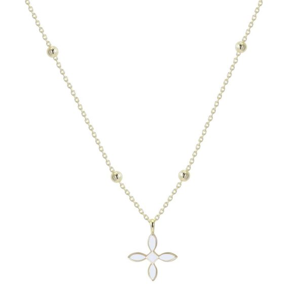 Enamel Cross Drop Necklace