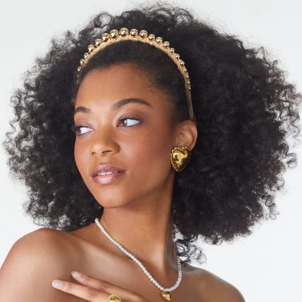 Graduated Bead Headband - Gold - Image 2