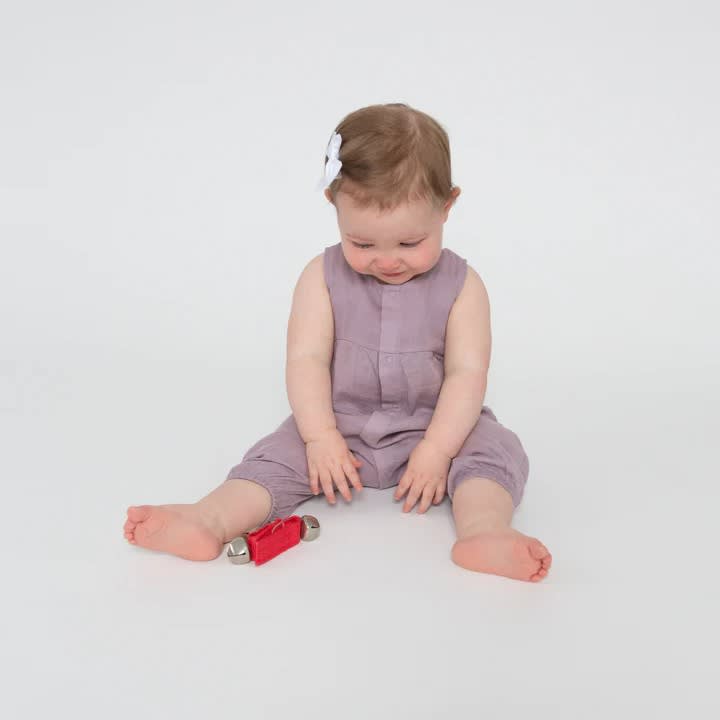 Solid Muslin Tie Back Romper Lavender Angel Dear Iris Gifts & Décor