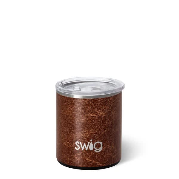 Leather Lowball Tumbler- 12oz | Swig | Iris Gifts & Décor