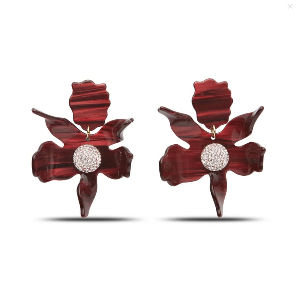 Crystal Lily Earrings – Cherry Red | Lele Sadoughi | Iris Gifts & Décor