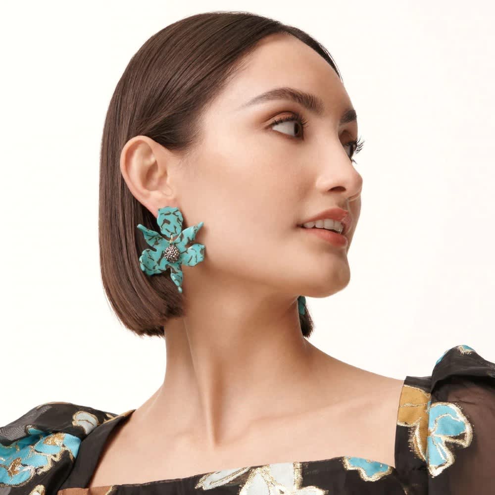 Crystal Lily Earrings- Turquoise | Lele Sadoughi | Iris Gifts & Décor
