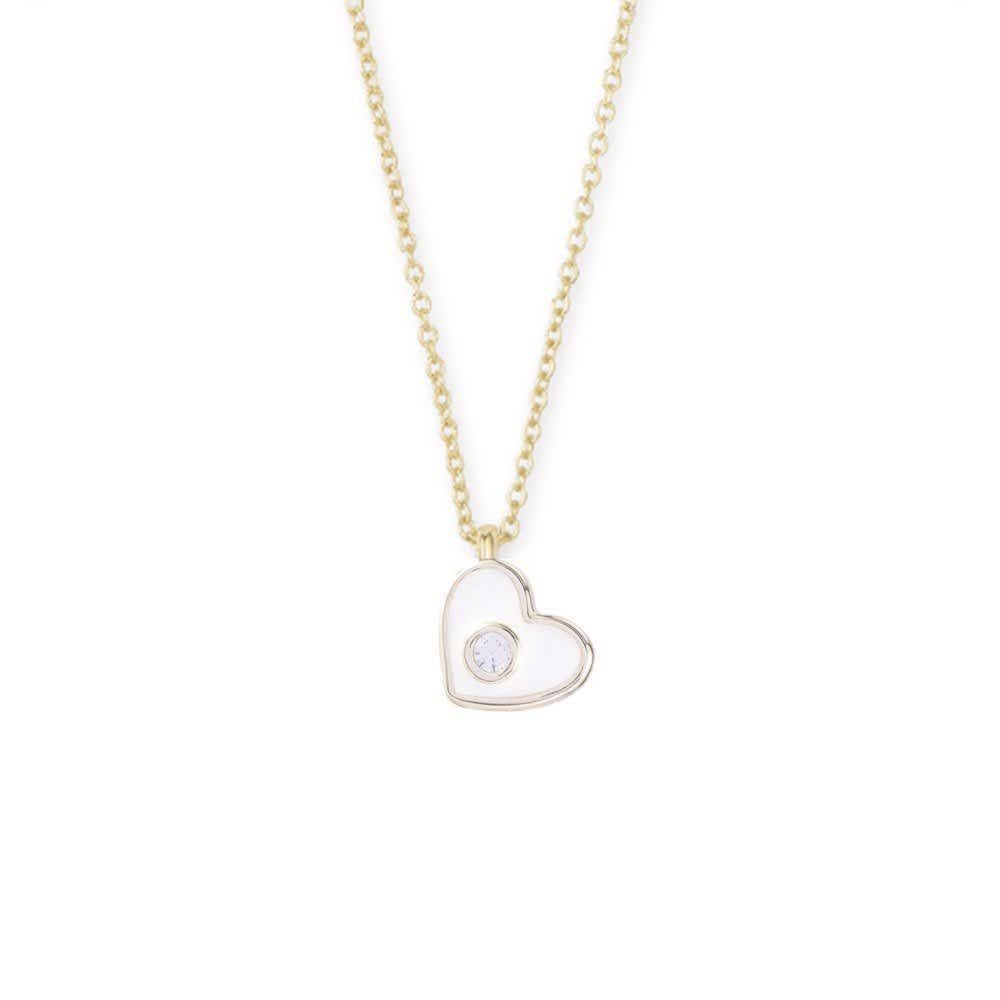 Littles Mini Heart Necklace-Pearl/Gold | Natalie Wood Designs | Iris Gifts & Décor