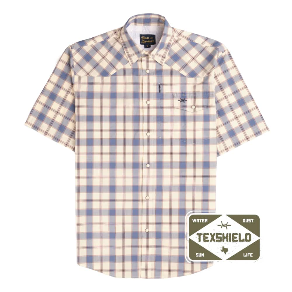 Western Field Shirt Short Sleeve Meridian Blue | Texas Standard | Iris Gifts & Décor