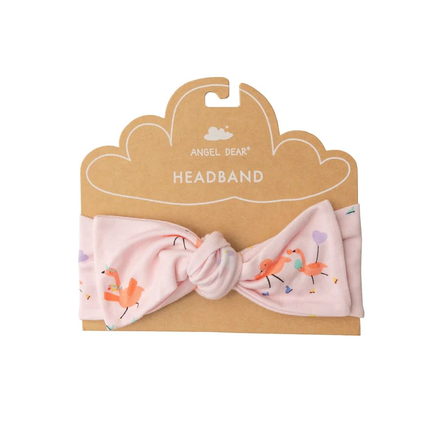 Boardwalk Flamingos/pink Headband | Angel Dear | Iris Gifts & Décor