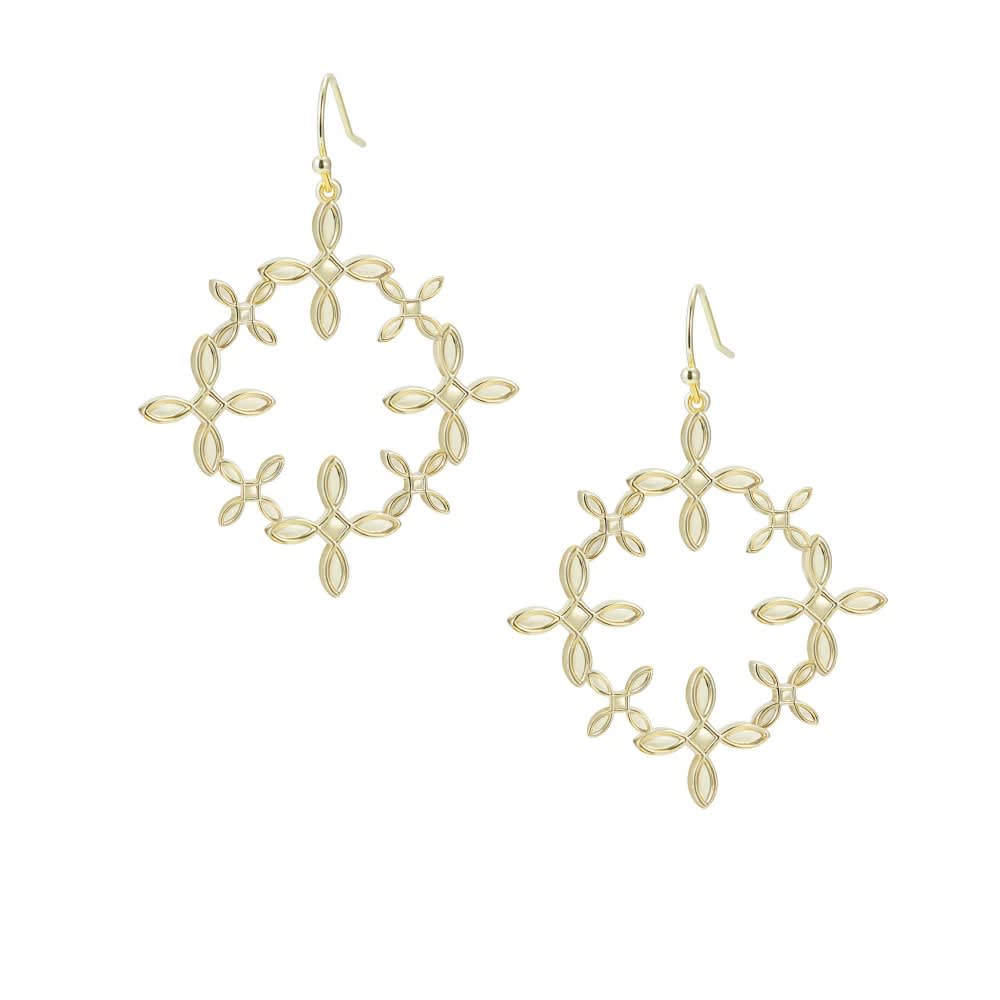 Radiant Cross Drop Earrings Gold | Natalie Wood Designs | Iris Gifts & Décor