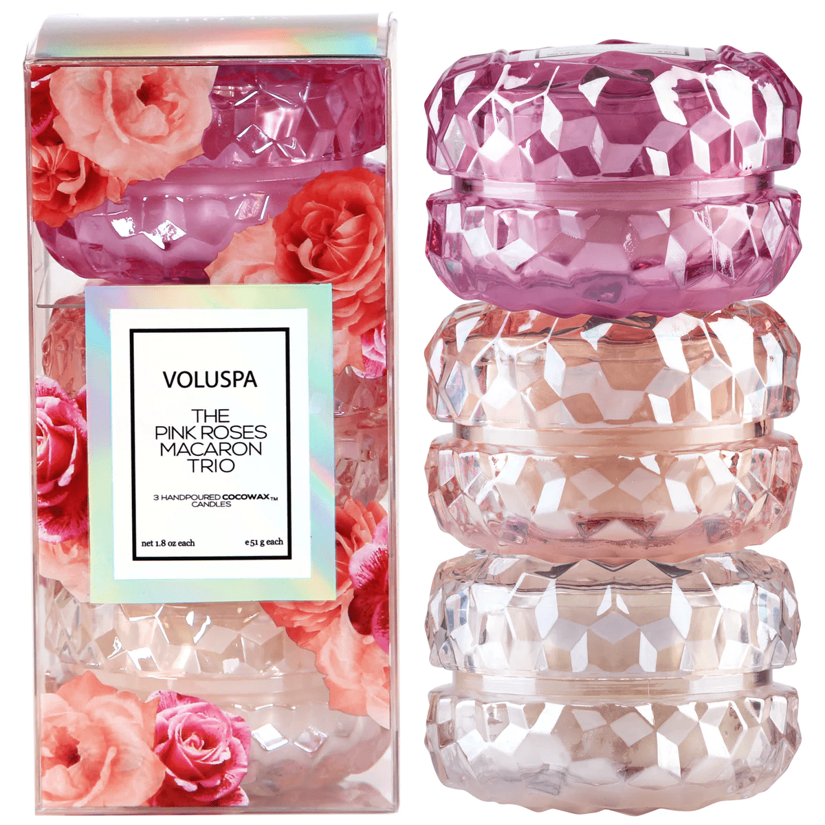 Roses Macaron Candle Gift Set (3) | Voluspa | Iris Gifts & Décor