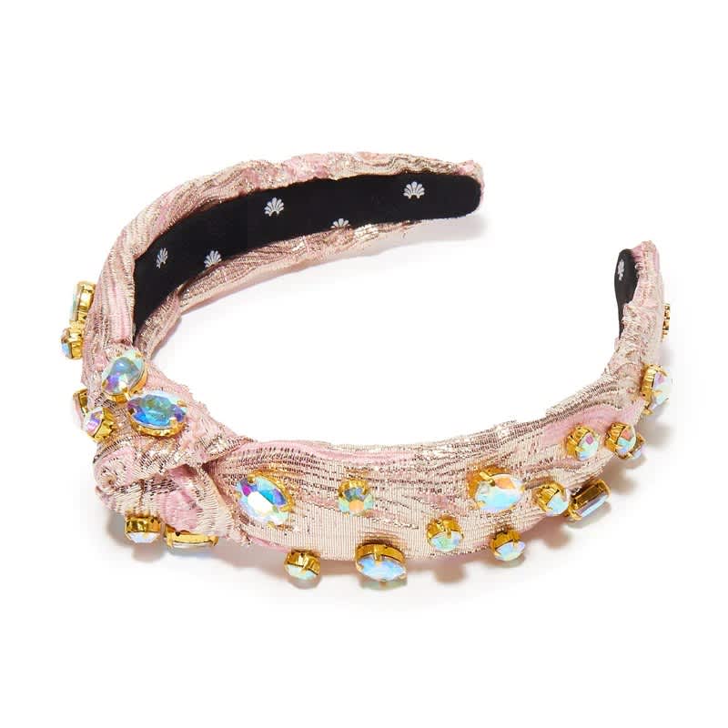 Oval Crystal Slim Knotted Headband Shell Pink | Lele Sadoughi | Iris Gifts & Décor
