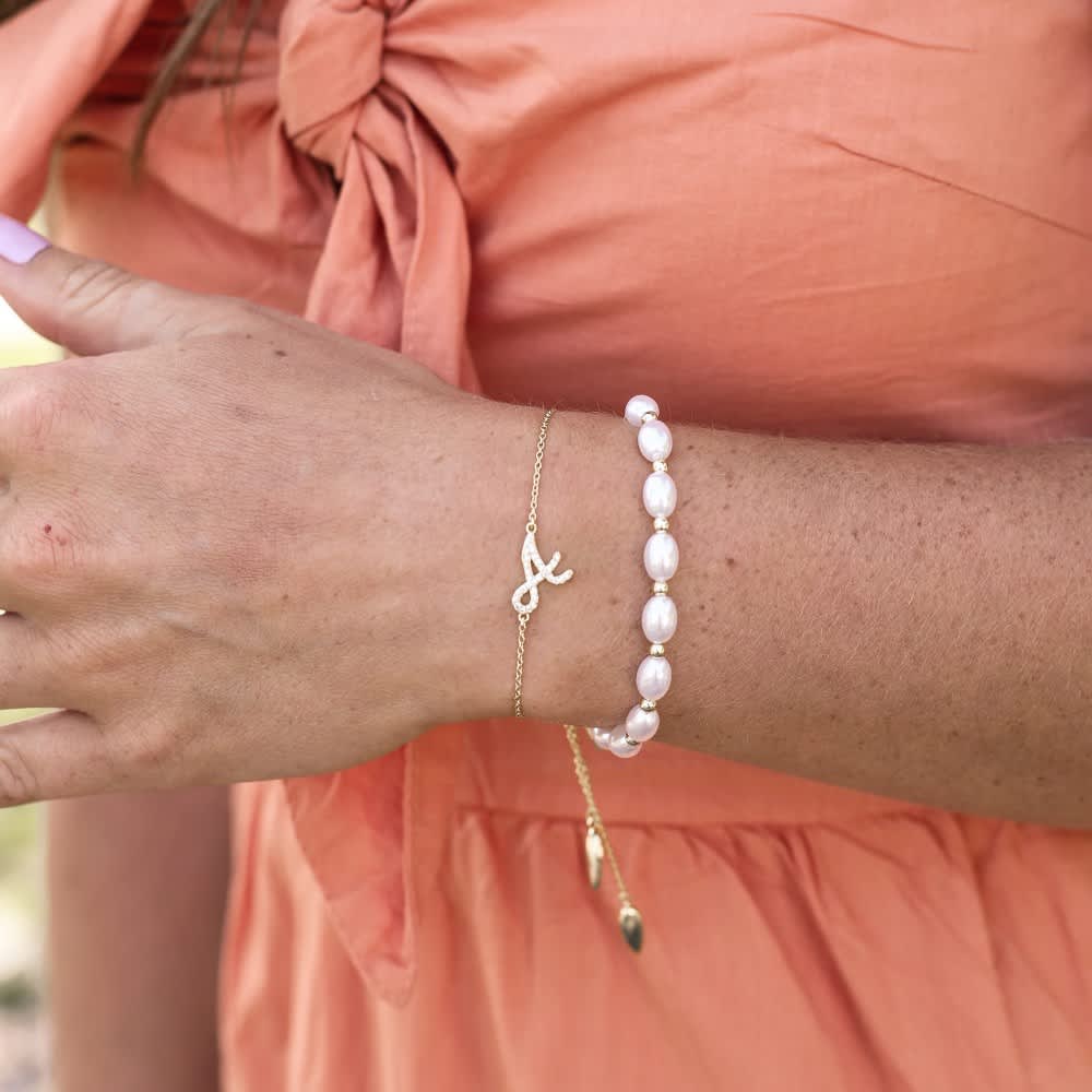Shine Bright Asymmetrical Initial Bracelet | Natalie Wood Designs | Iris Gifts & Décor