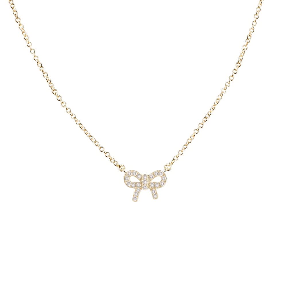 Shine Bright Mini Bow Necklace-Gold | Natalie Wood Designs | Iris Gifts & Décor