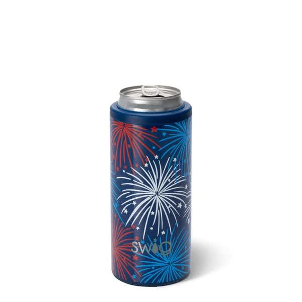 Fireworks Skinny Can Cooler 12 oz | Swig | Iris Gifts & Décor