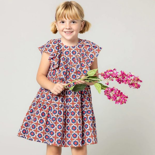 Girls Raphaela Dress - Terracotta Tile - Image 2