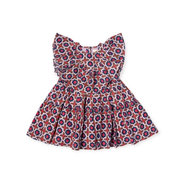 Girls Raphaela Dress - Terracotta Tile