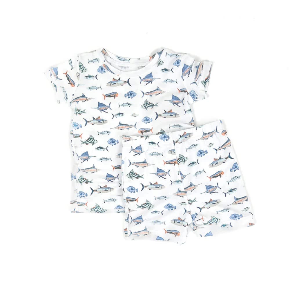 Tropical Ocean Fish Loungewear Short Set | Angel Dear | Iris Gifts & Décor