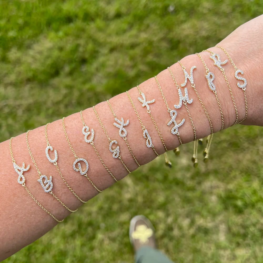 Shine Bright Asymmetrical Initial Bracelet | Natalie Wood Designs | Iris Gifts & Décor