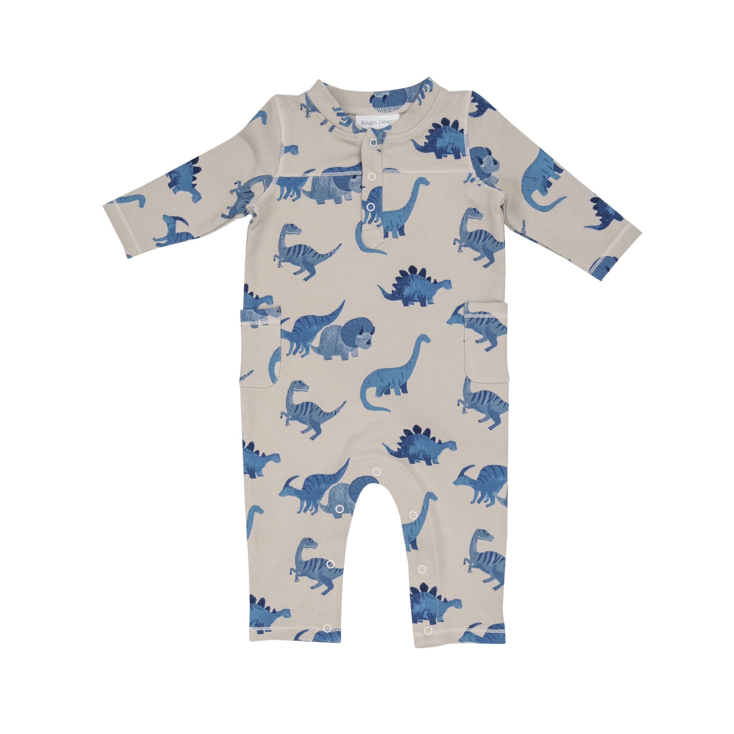 Dino French Terry Romper Blue | Angel Dear | Iris Gifts & Décor