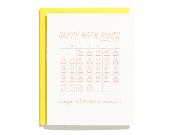 Birth Month Card