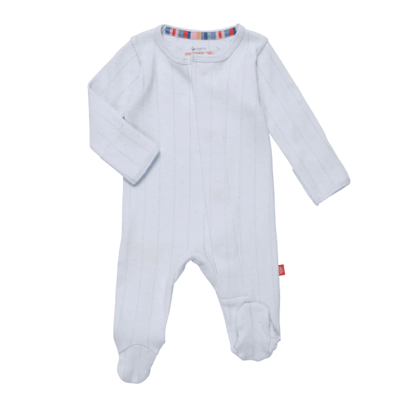 Love Lines Pointelle Onesie - Blue