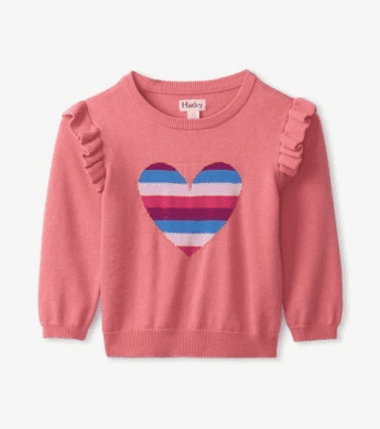 Sweet Heart Ruffle Sleeve Sweater-Morning Glory | Hatley | Iris Gifts & Décor