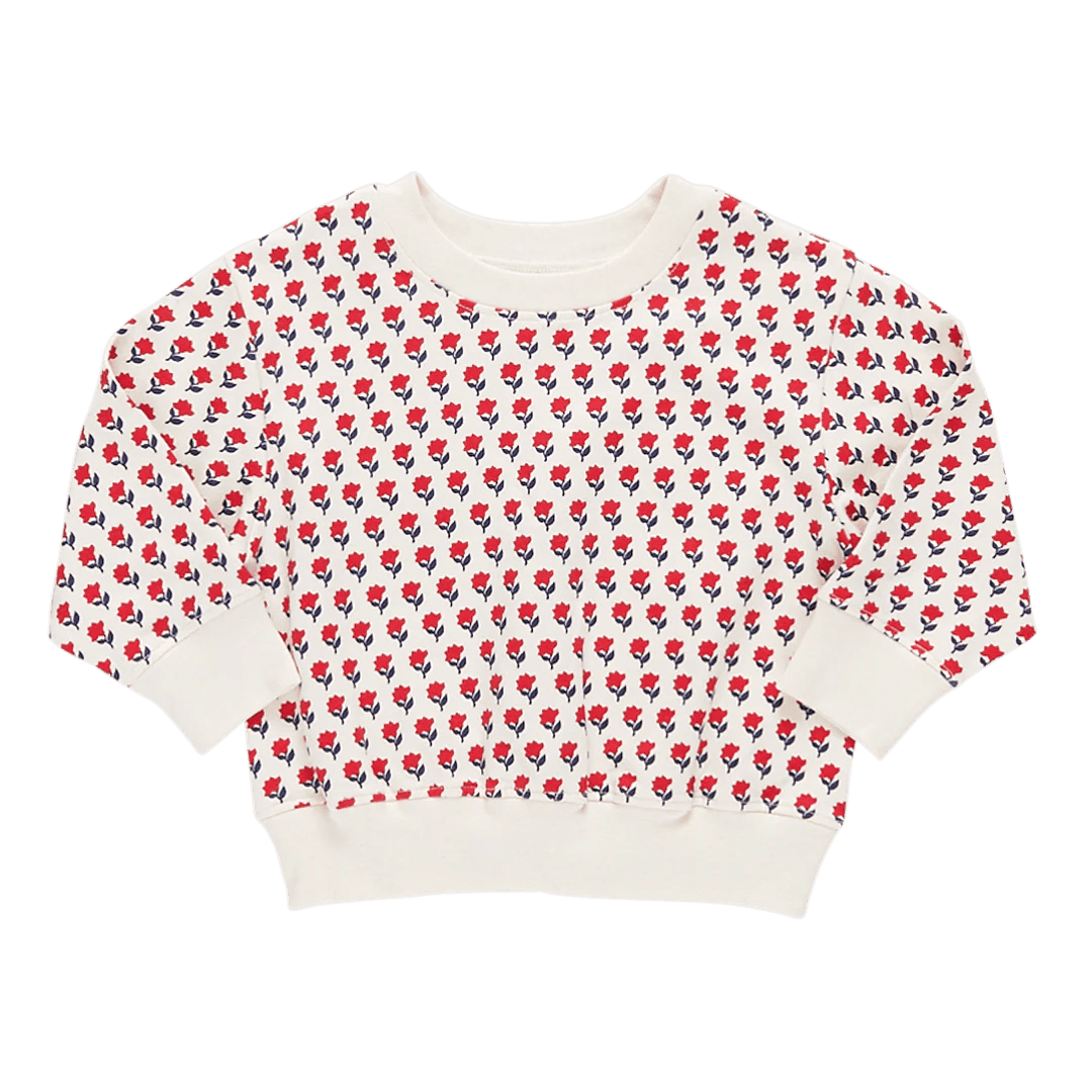 Girls Organic Sweatshirt- | Pink Chicken | Iris Gifts & Décor