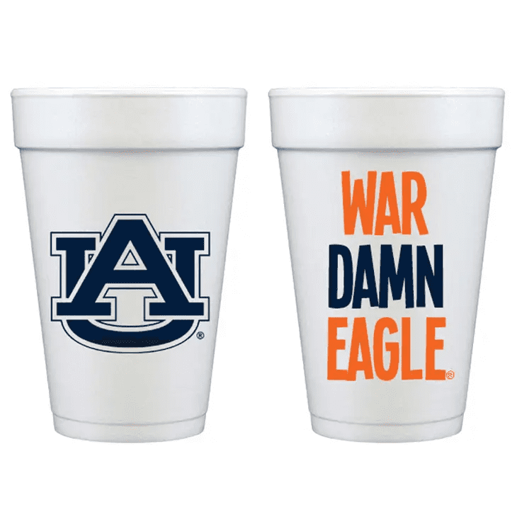 Auburn/War Damn Eagle Foam Cups-10 pack | Two Funny Girls | Iris Gifts & Décor