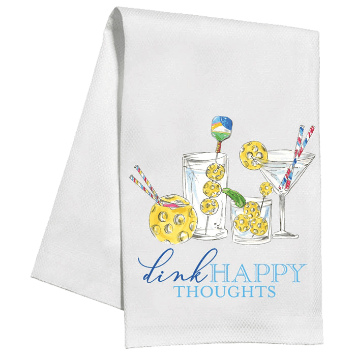 Dink Happy Thoughts Kitchen Towel | Rosanne Beck | Iris Gifts & Décor