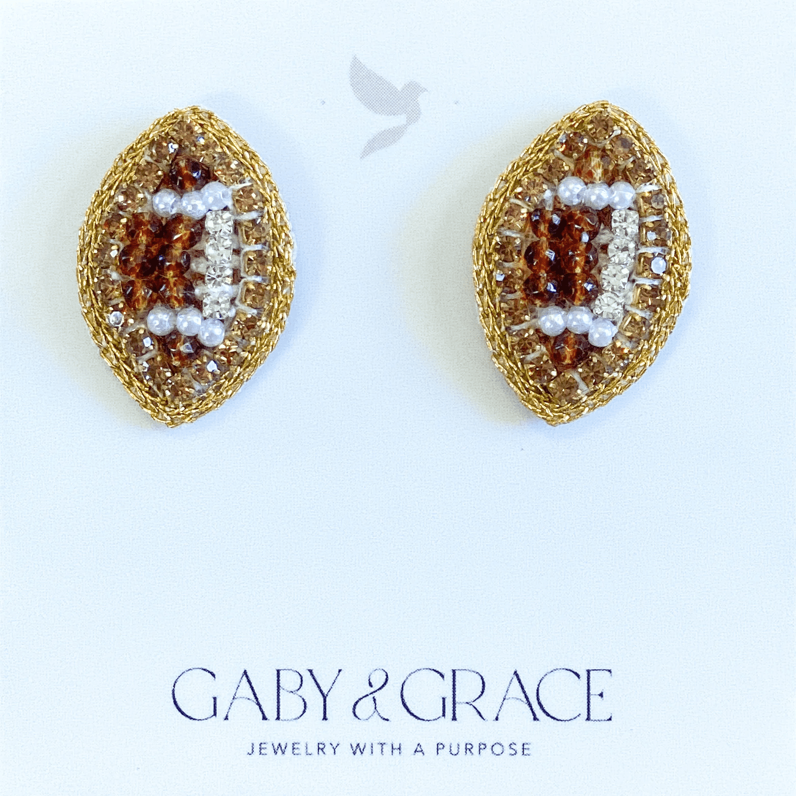 Gameday Football Dainty Stud Earrings | Gaby & Grace | Iris Gifts & Décor
