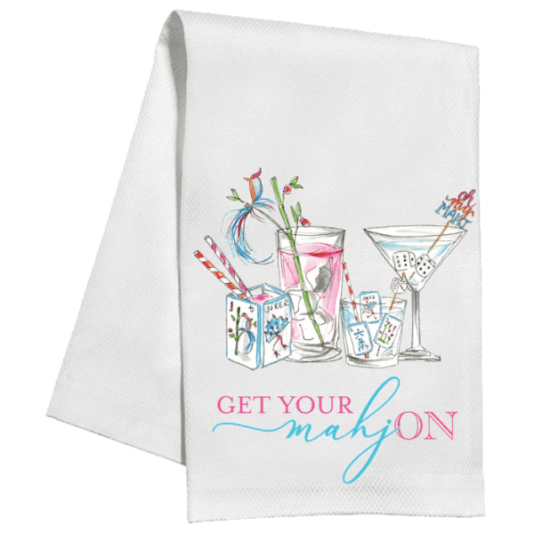 Get Your MahjON Cocktails Kitchen Towel