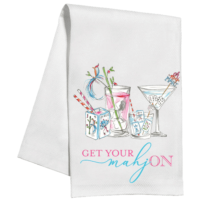 Get Your MahjON Cocktails Kitchen Towel | Rosanne Beck | Iris Gifts & Décor