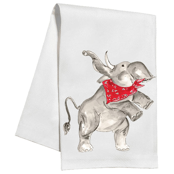 Handpainted Elephant Kitchen Towel | Rosanne Beck | Iris Gifts & Décor
