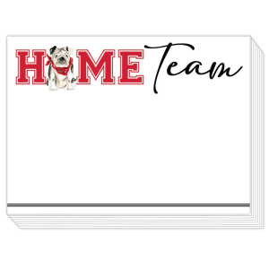 Handpainted Home Team Bulldog with Red Bandana Slab Notepad