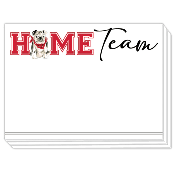 Handpainted Home Team Bulldog with Red Bandana Slab Notepad | Rosanne Beck | Iris Gifts & Décor