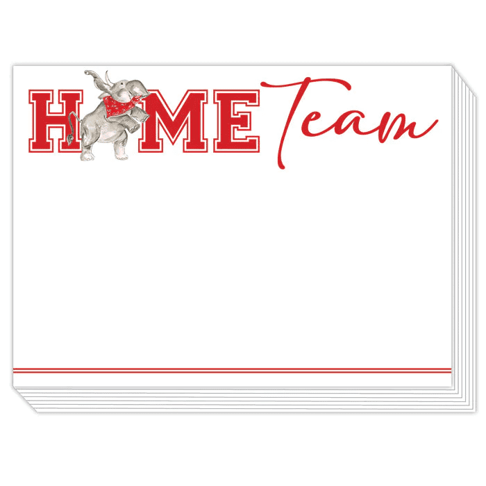 Handpainted Home Team  Elephant with Red Bandana Slab Notepad | Rosanne Beck | Iris Gifts & Décor