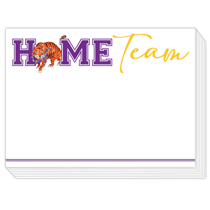 Handpainted Home Team Tiger with Fleur de Lis Slab Notepad | Rosanne Beck | Iris Gifts & Décor