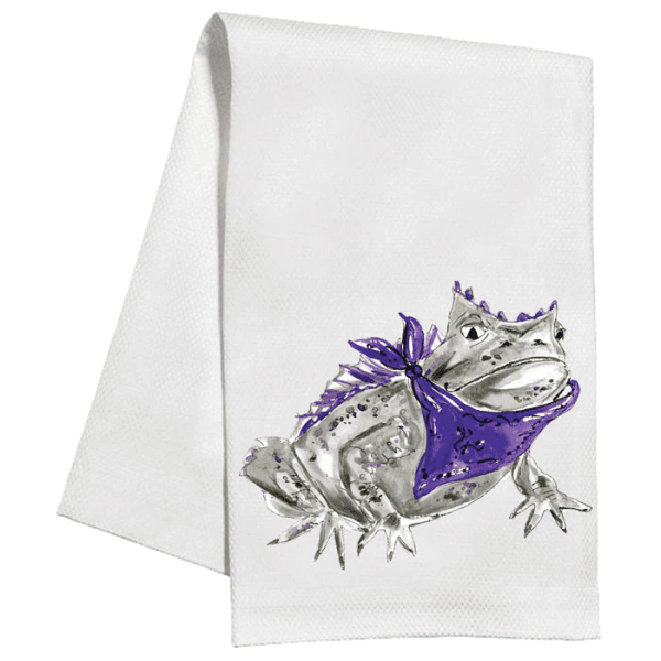 Handpainted Horned Frog Kitchen Towel