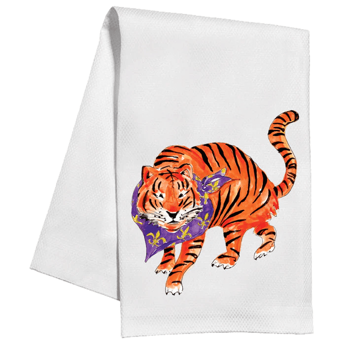 Handpainted Tiger Kitchen Towel | Rosanne Beck | Iris Gifts & Décor
