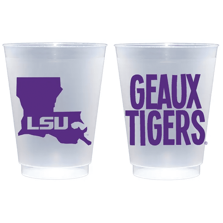 LSU/Geaux Tigers Shatterproof Cups-10 pack | Two Funny Girls | Iris Gifts & Décor