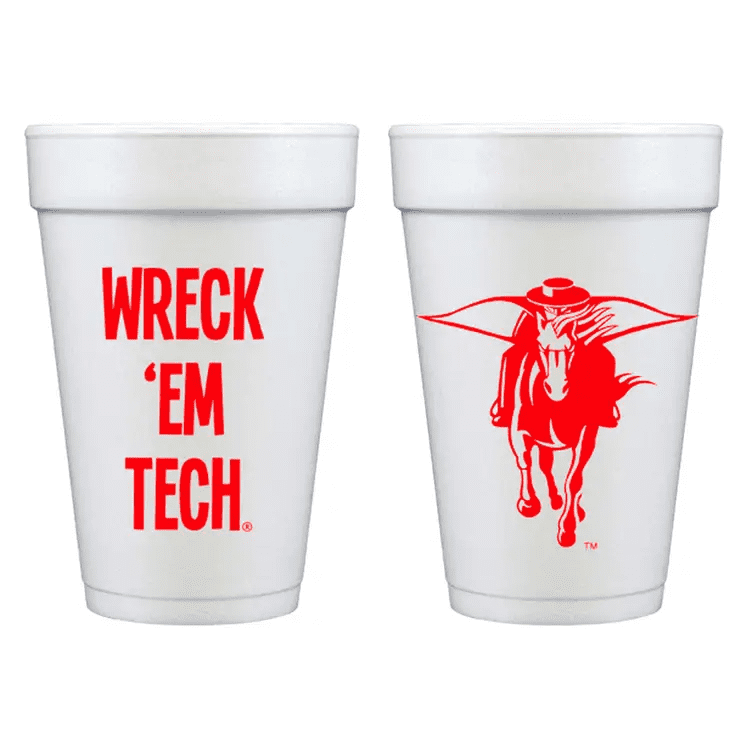 Texas Tech/Wreck ‘Em Foam Cups-10 pack | Two Funny Girls | Iris Gifts & Décor