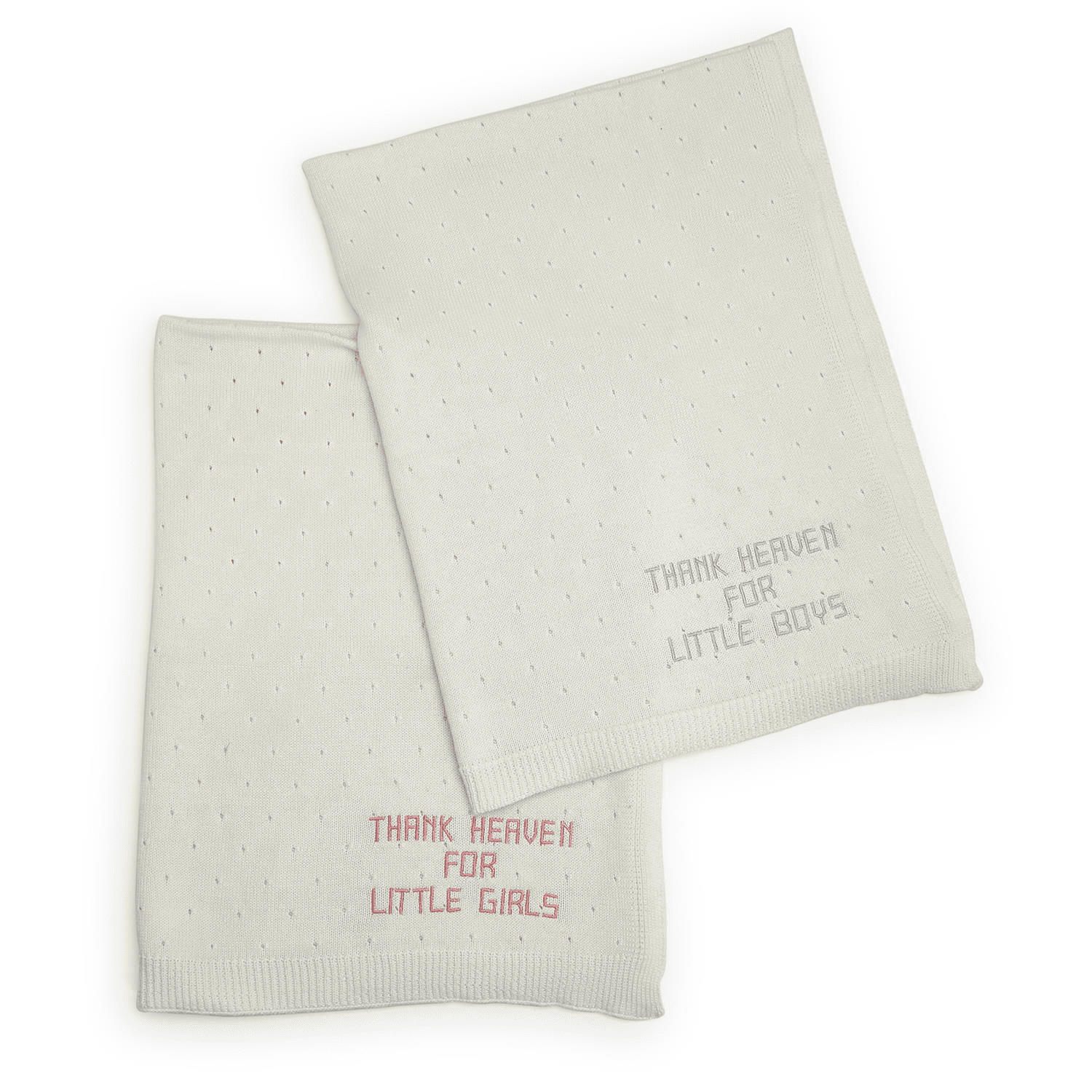Thank Heaven Embroidered Knit Blanket-Girls | Two's Company | Iris Gifts & Décor