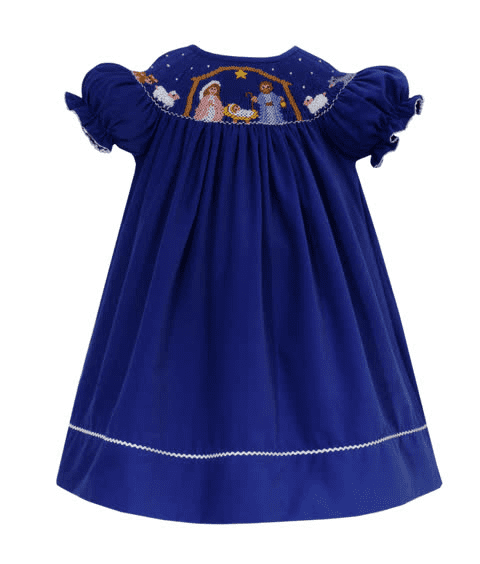Bishop Blue Corduroy Dress – Holy Night | Anavini | Iris Gifts & Décor