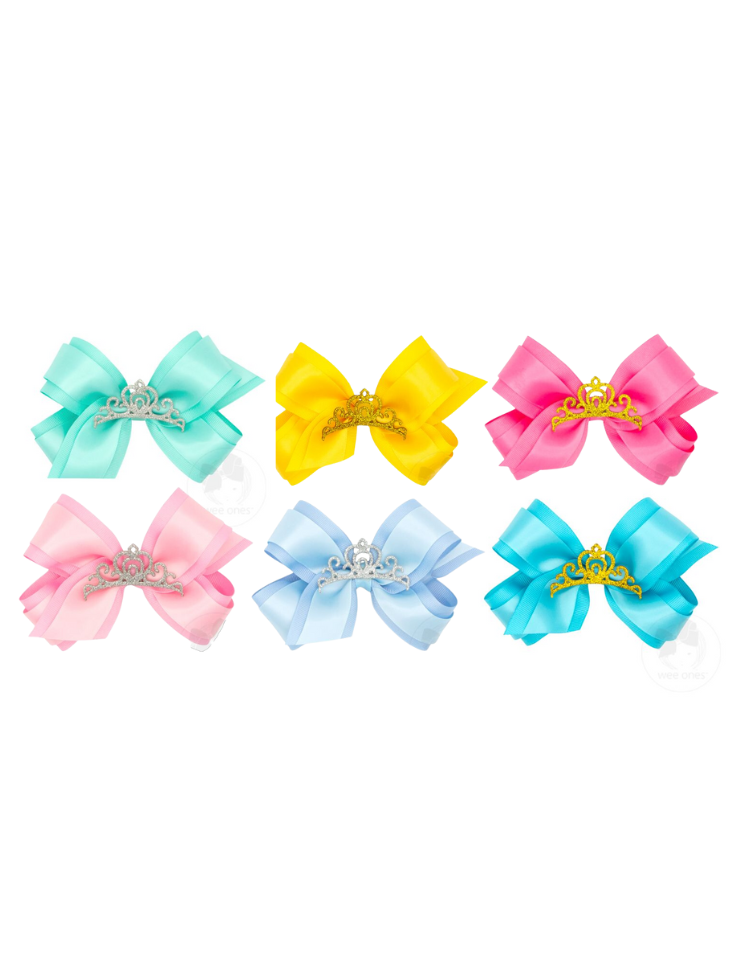 Medium Princess Bow with Crown | Wee Ones | Iris Gifts & Décor