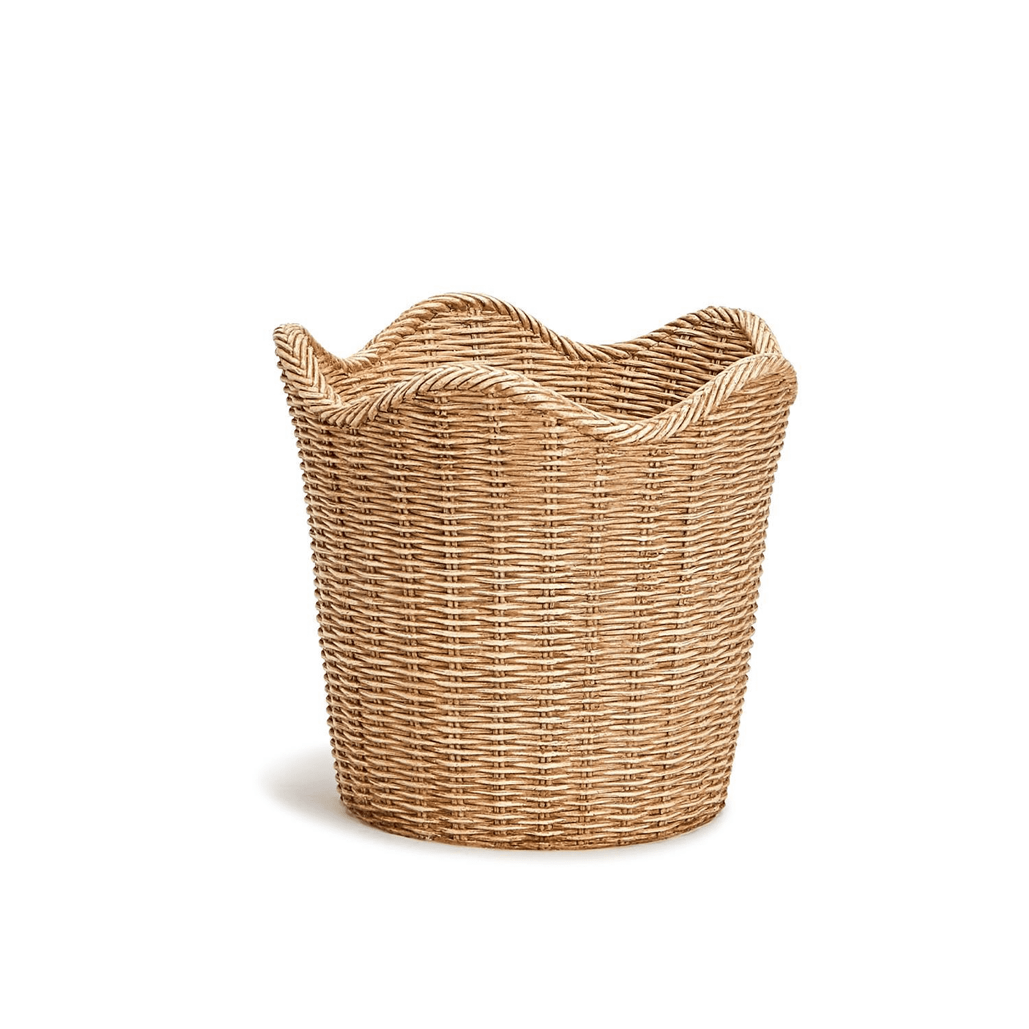 Basket Weave Scalloped Cachepot | Two's Company | Iris Gifts & Décor