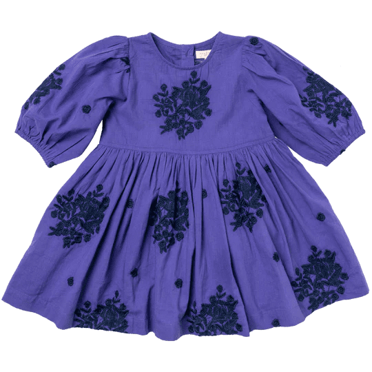 Brooke Dress – Royal Purple w/Emb | Pink Chicken | Iris Gifts & Décor