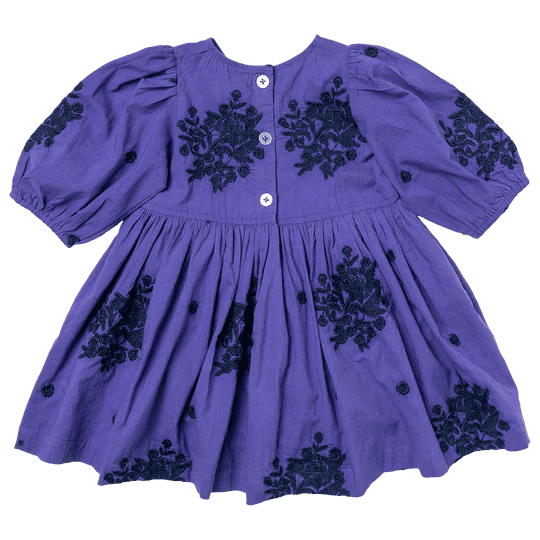 Brooke Dress – Royal Purple w/Emb | Pink Chicken | Iris Gifts & Décor